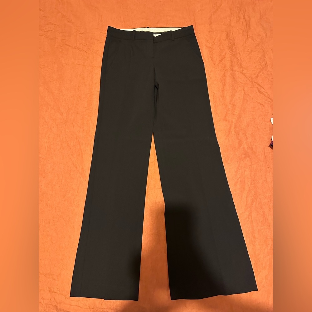 Theory black low waist trousers wide leg size 2